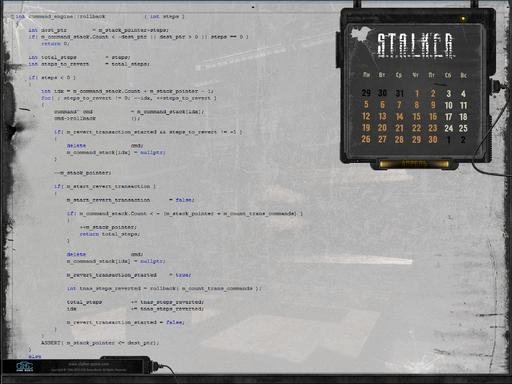 S.T.A.L.K.E.R.: Зов Припяти - Календари Зов Припяти (Апрель 2009 - Апрель 2010)